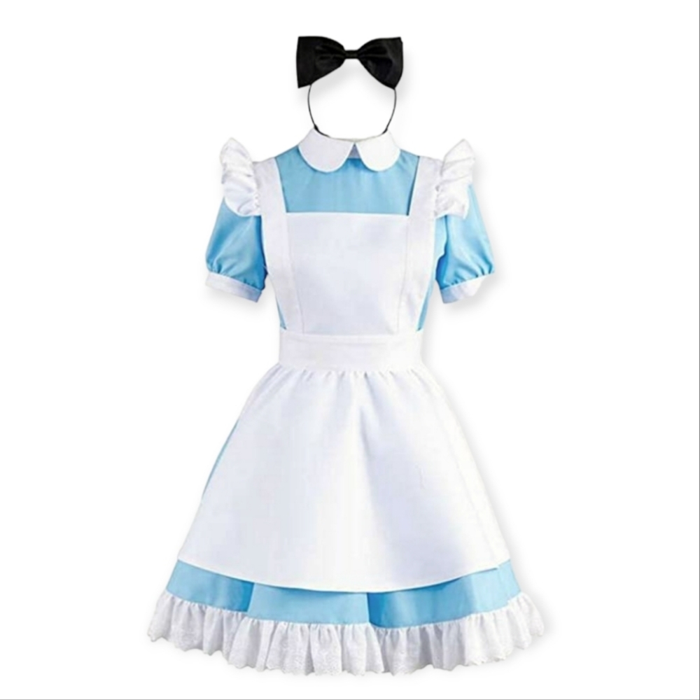 Alice Wonderland Cosplay Costume Anime Fairytale Dress Up Women's